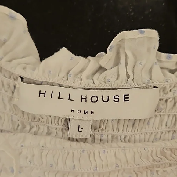 💕HILL HOUSE💕 The Ellie Nap Dress ~ White with Blue Swiss Dots Large - Picture 11 of 12